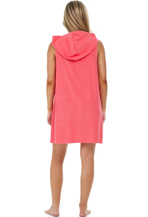 SLEEVELESS ZIP FRONT HOODIE W/ PATCH POCKETS - TERRY